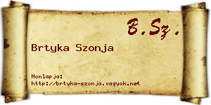 Brtyka Szonja névjegykártya
